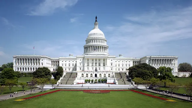 The west front of the United States Capitol in Washington.